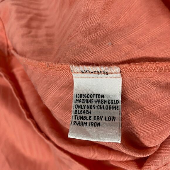 Talbots Blouse Top Womens 20W Orange Striped Button Up Long Sleeve Office Career - Picture 8 of 10